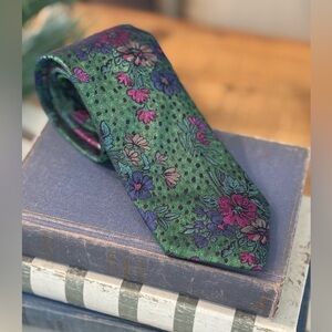 Andrews Milano Italian Silk Tie. Men’s 62”L. Floral | Luxury | Vibrant | EUC